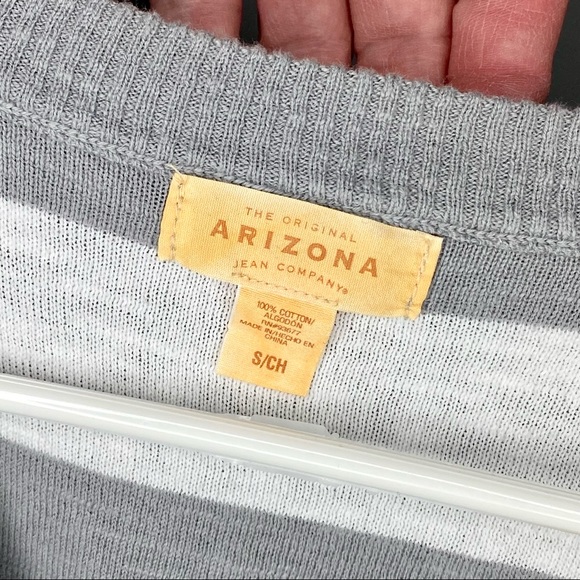 Arizona Jean Co Gray/White Stripe Sweater - Kids S - Picture 4 of 4